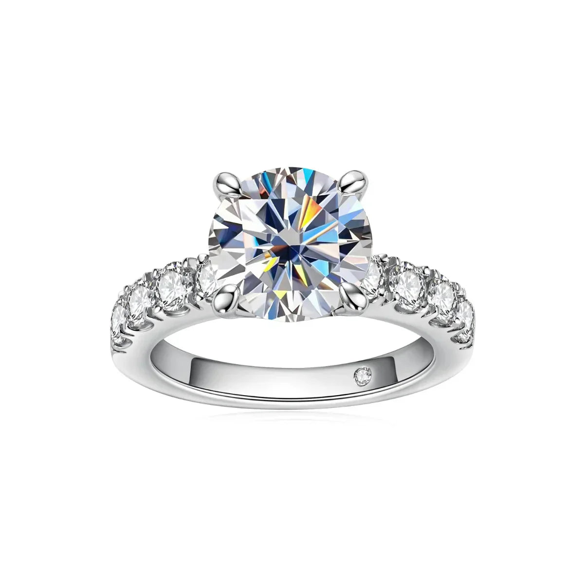 4.3 CT D Color Moissanite Engagement Ring