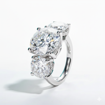 11CTTW Round Cut Moissanite Engagement Ring