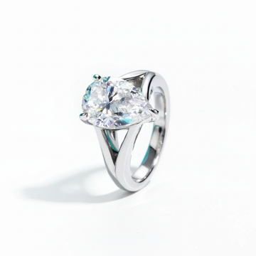 5 CT Pear Cut Moissanite Engagement Wedding Ring