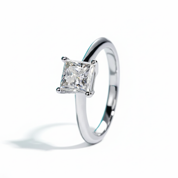 1.2CT Princess Cut D Color Moissanite Engagement Ring
