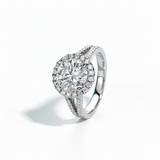 3 CT Round Cut Moissanite Halo Engagement Ring