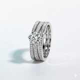 1 CT Moissanite Engagement Bridal Ring Set