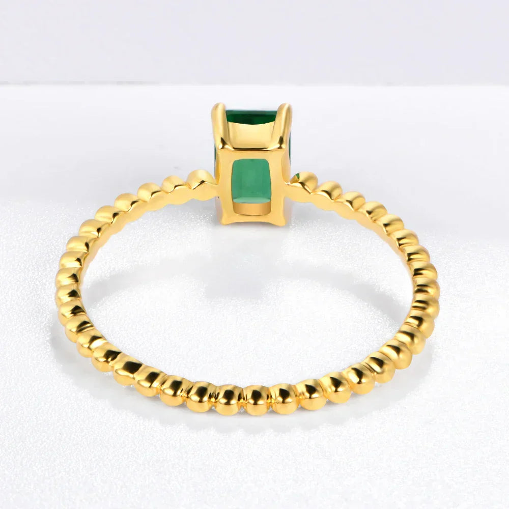 VVS1 6x4mm Emerald Gemstone Promise Ring