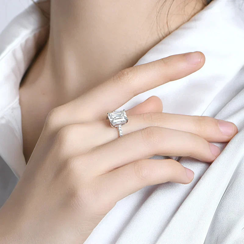 3 CT Emerald Cut Moissanite Engagement Ring