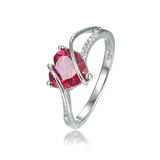 VVS1 D Color Heart Shape Ruby Promise Ring – 2.5 Carats