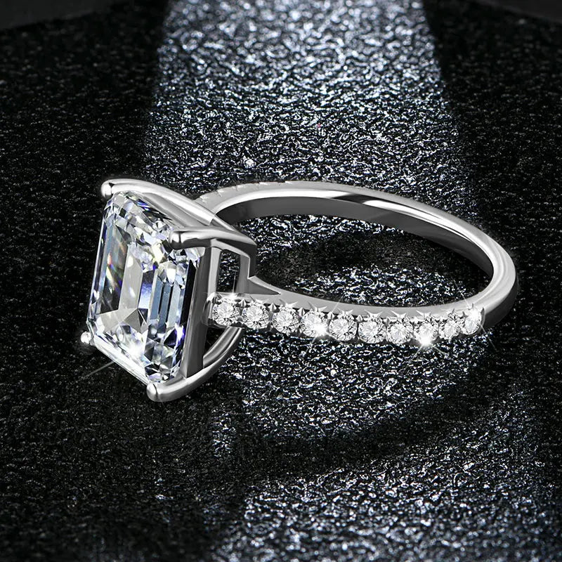 3 CT Emerald Cut Moissanite Engagement Ring