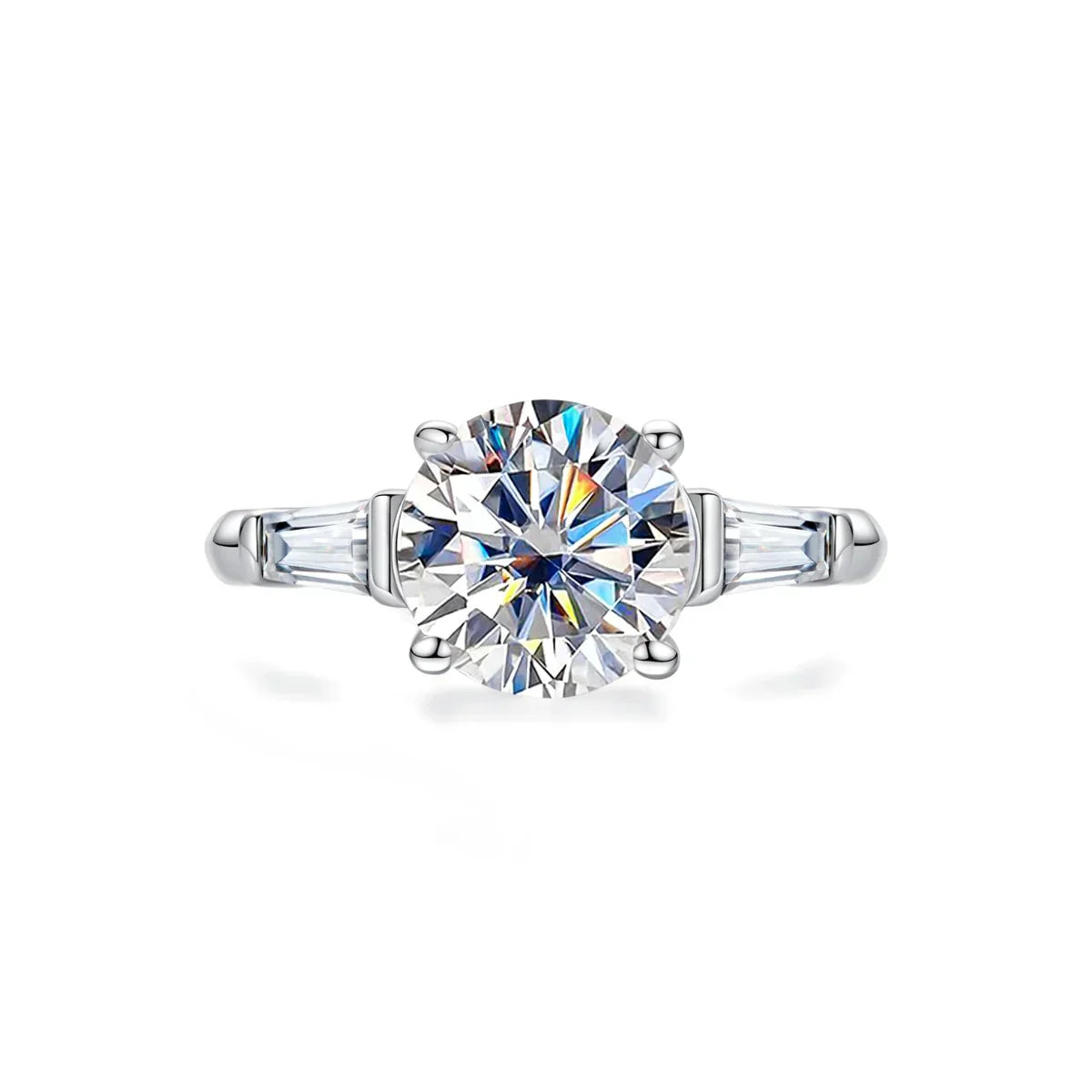 3 CT Round Cut Moissanite Engagement Ring