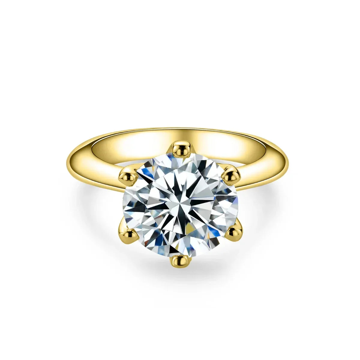 2CT/3CT Round Cut Moissanite Solitaire Ring