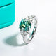 3 CT Round Cut Green Stone Moissanite Engagement Ring