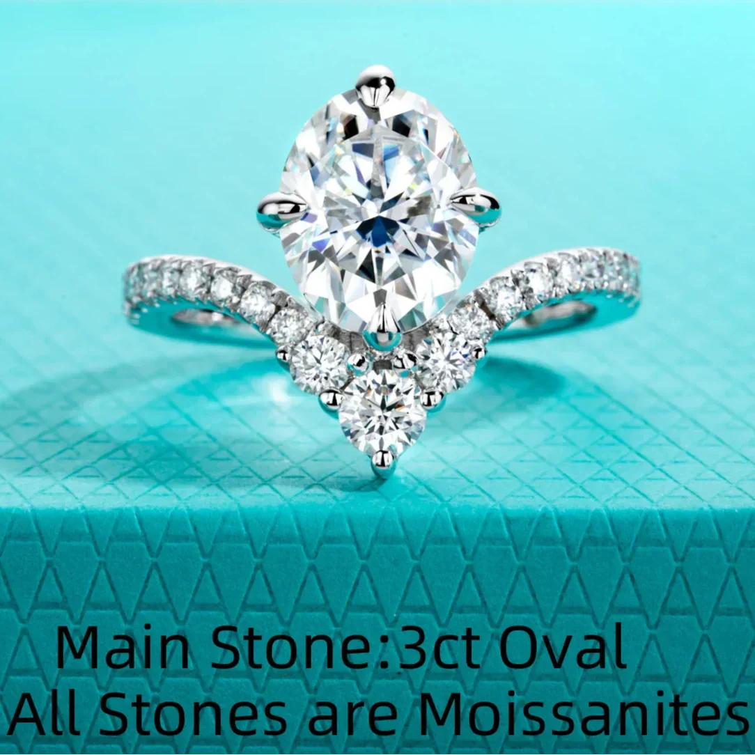 3 CT Oval Cut Moissanite Engagement Ring