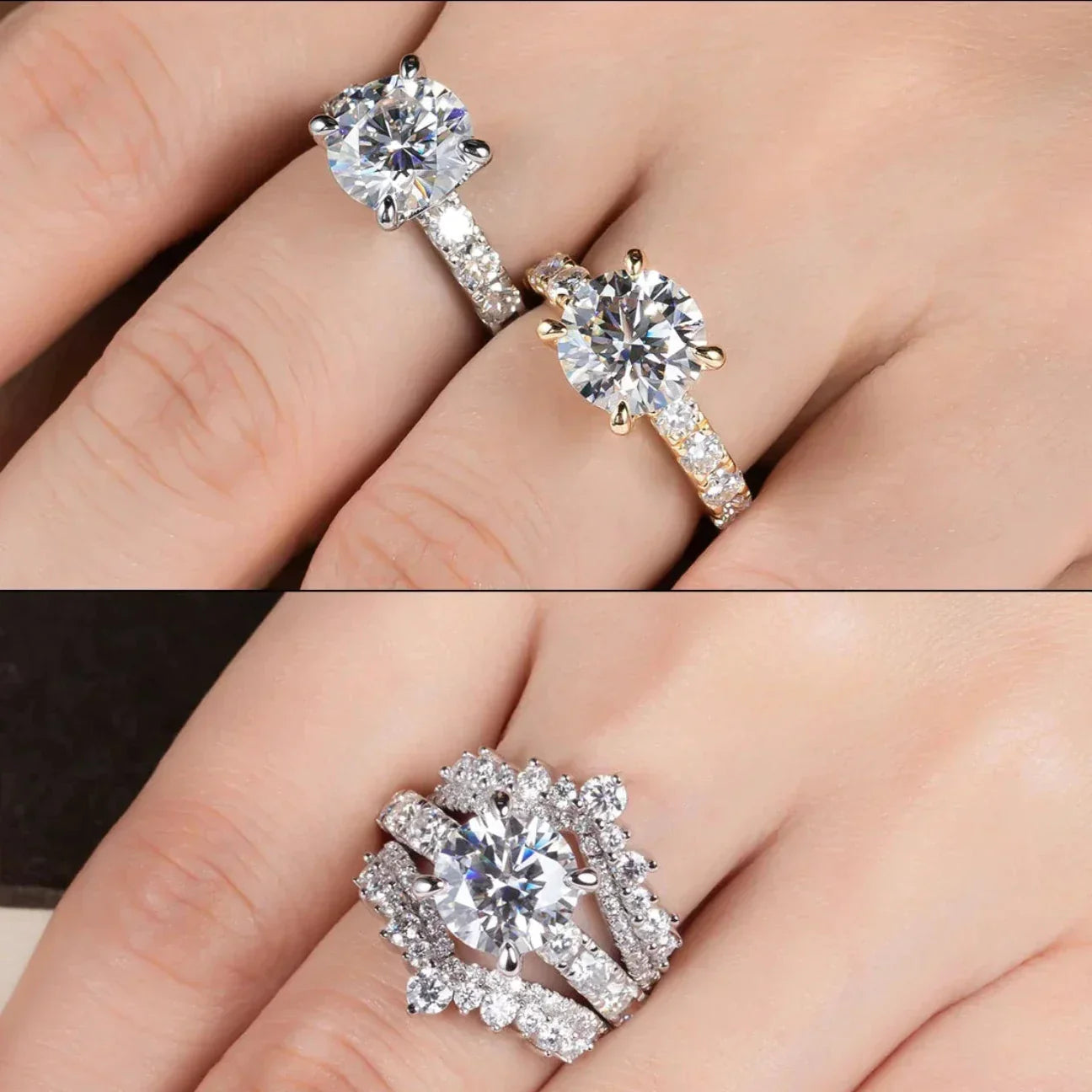 4.3 CT D Color Moissanite Engagement Ring