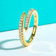 1.5mm VVS1 Adjustable Moissanite Band | 18K Gold Plated
