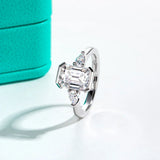 3.6 CTTW Emerald Cut Moissanite Engagement Ring