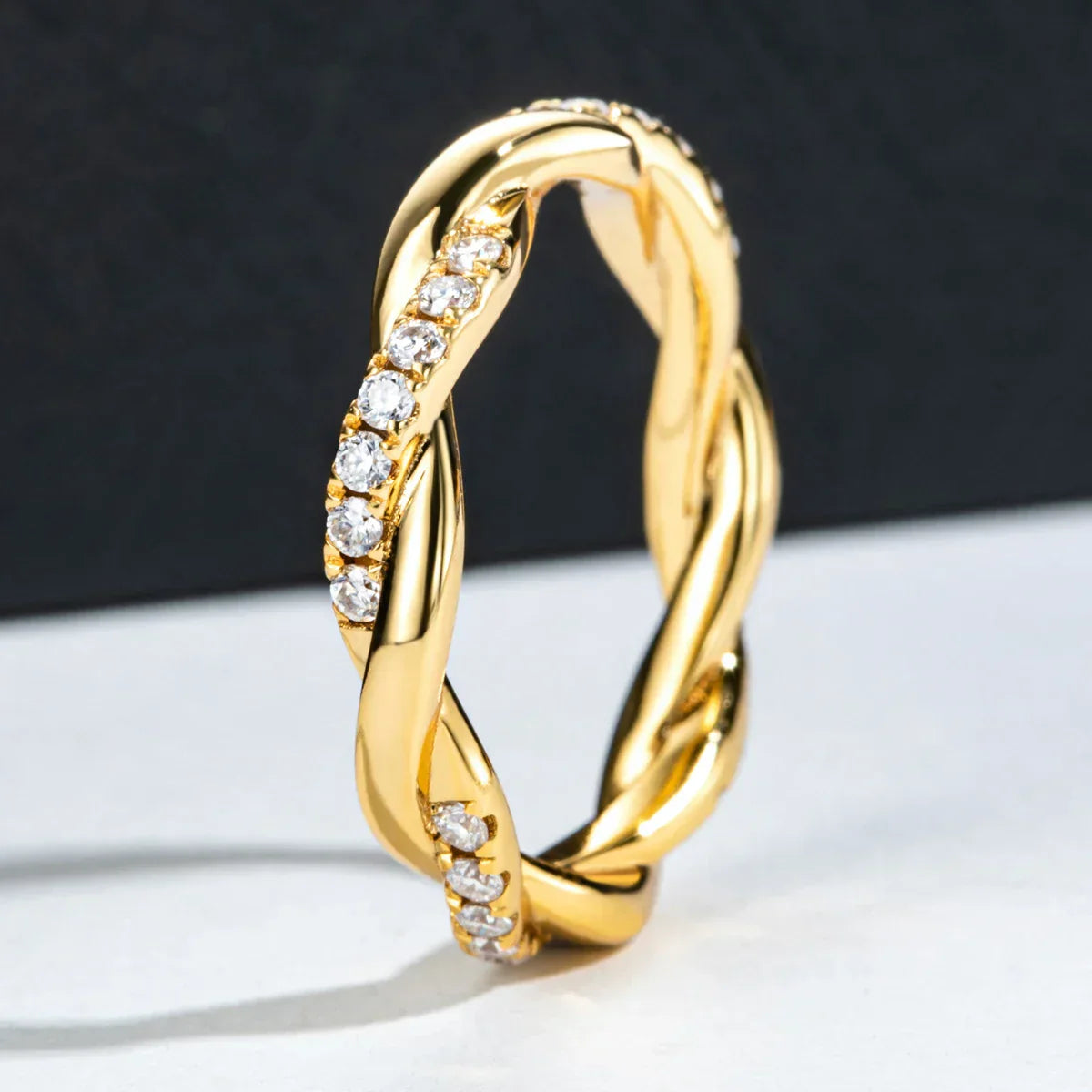 1.5MM D Color Moissanite Infinity Wedding Band