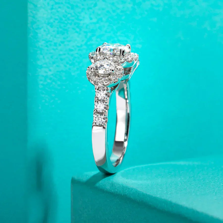 2.22 CTTW D Color Moissanite Engagement Ring