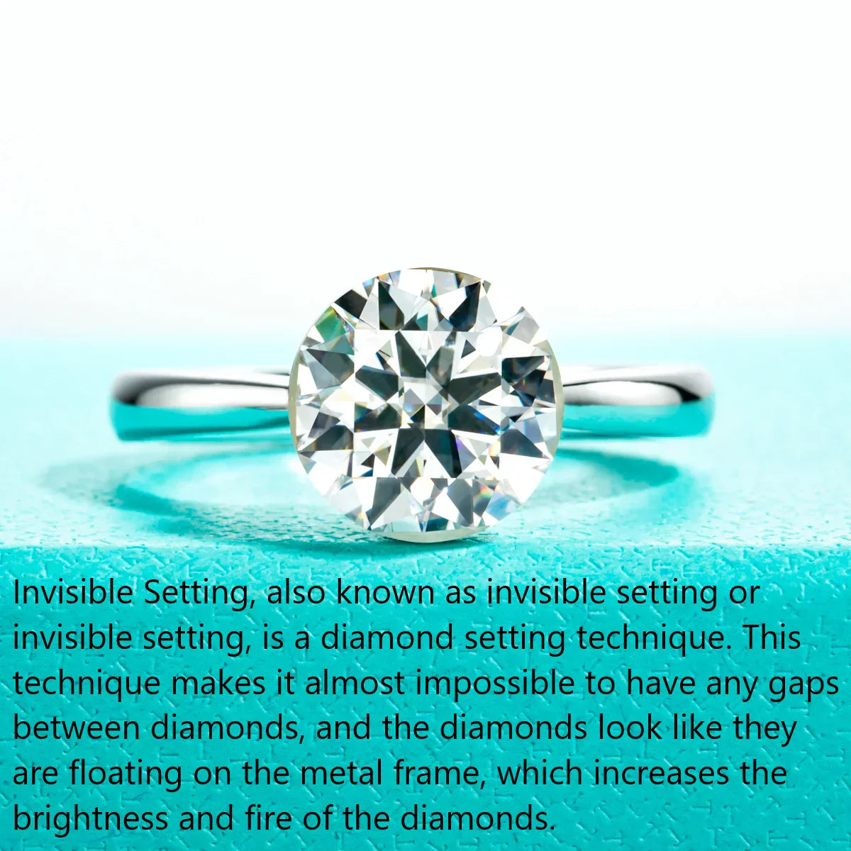 2CT/3CT Round Cut Moissanite Engagement Ring