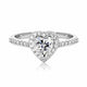 1 Carat Heart Cut Moissanite Halo Engagement Ring