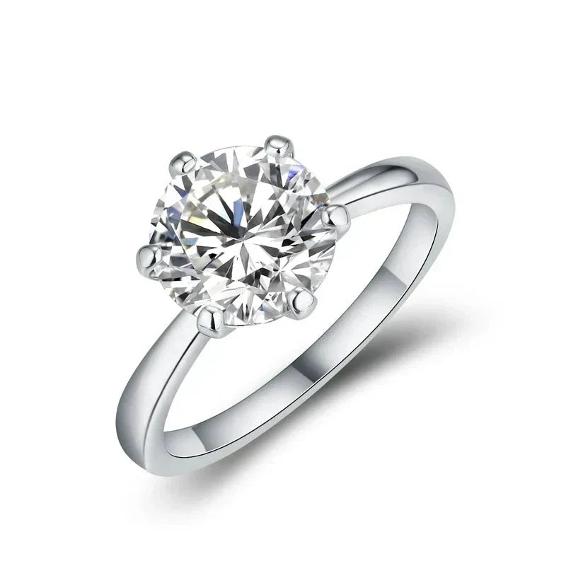 VVS1 D Color Brilliant Cut Moissanite Engagement Ring