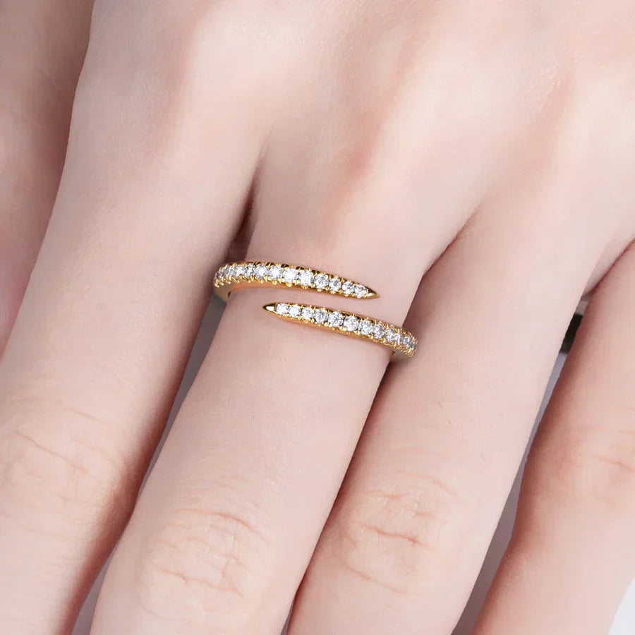 1.5mm VVS1 Adjustable Moissanite Band | 18K Gold Plated