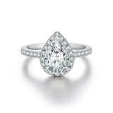 2.0 CT Pear Cut Moissanite Engagement Ring