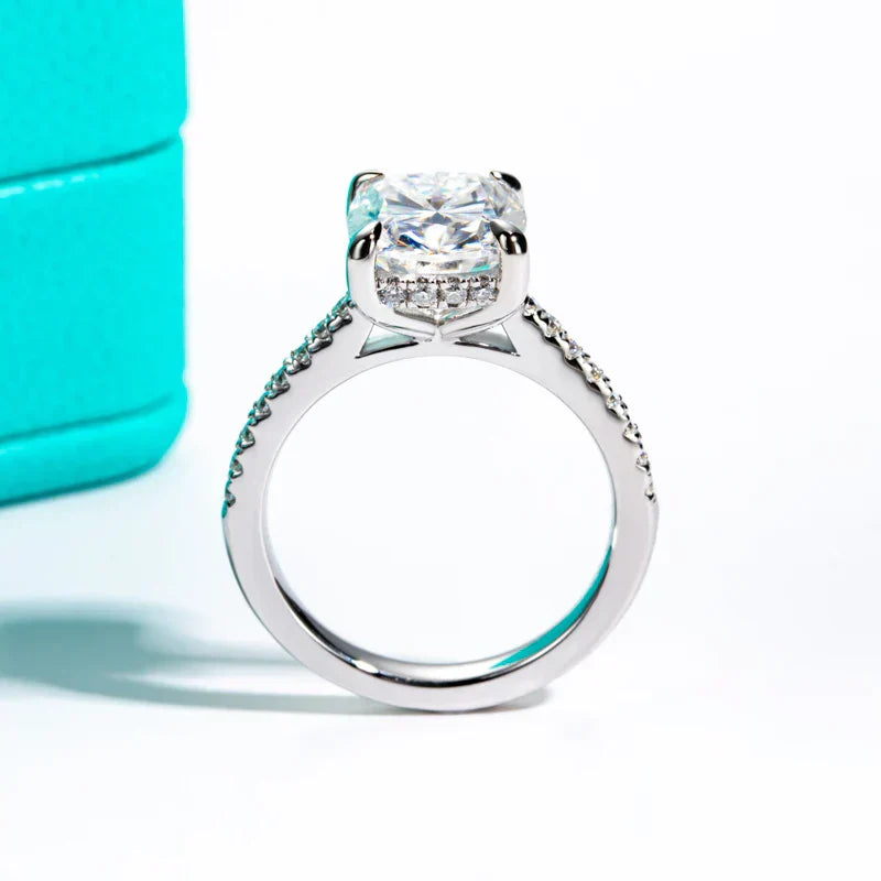 5CT Cushion Cut D Color Moissanite Engagement Ring