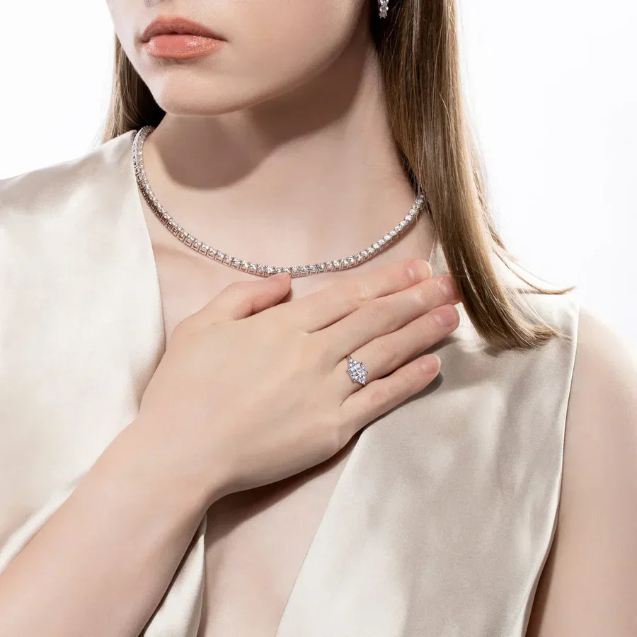 3CT Radiant Cut D Color Moissanite Engagement Ring