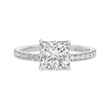 3 CT Princess Cut Moissanite Engagement Ring