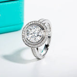 3 CT Round Cut Moissanite Halo Engagement Ring