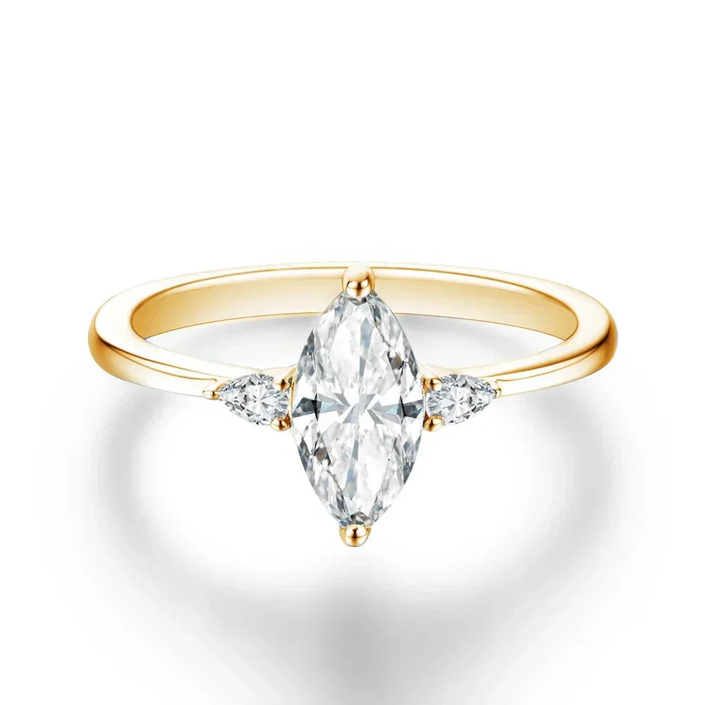 1 CT Marquise Cut Moissanite Engagement Ring