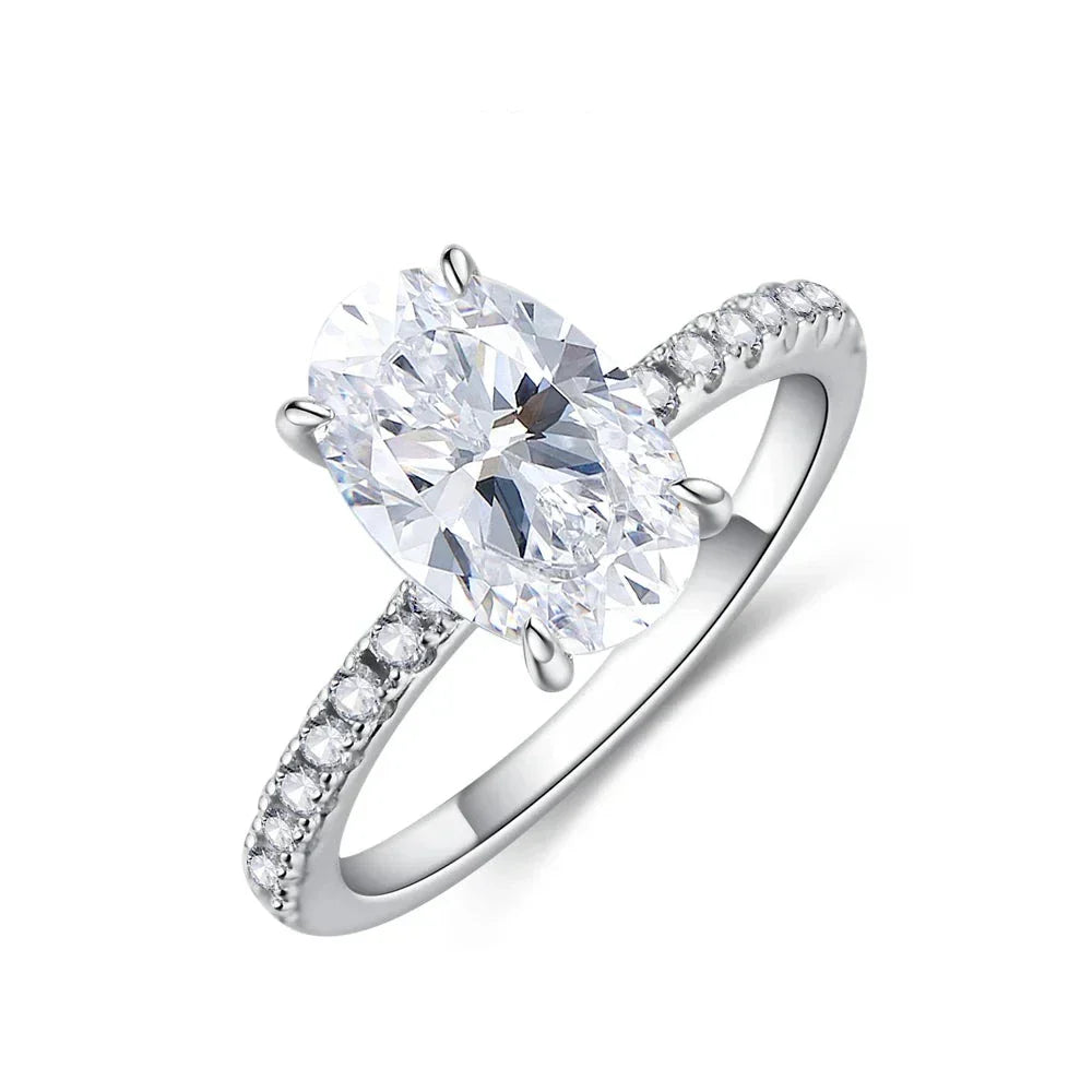 3.5CT Oval Cut Moissanite Engagement Ring