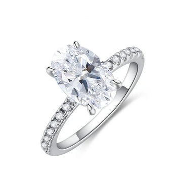 3.5CT Oval Cut Moissanite Engagement Ring