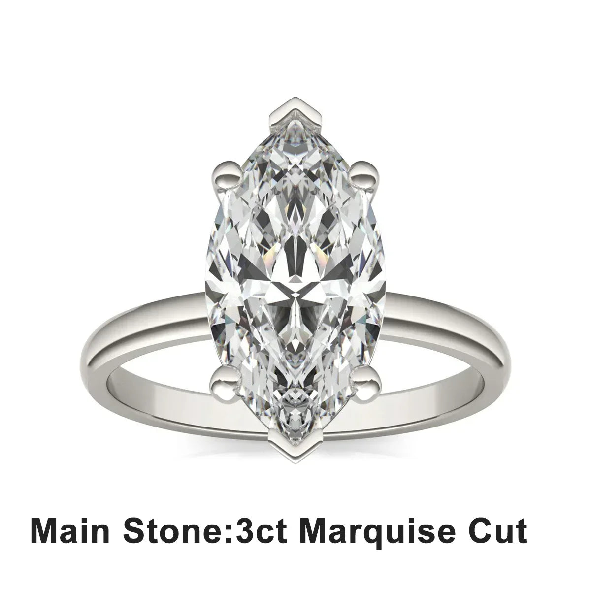 3 CT D Color Marquise Cut Moissanite Engagement Wedding