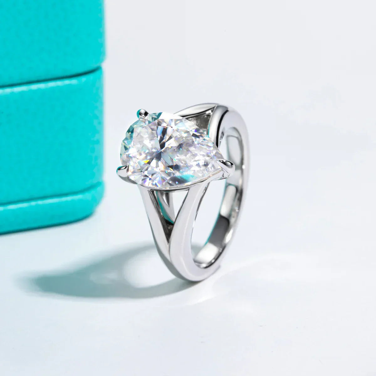 5 CT Pear Cut Moissanite Engagement Wedding Ring