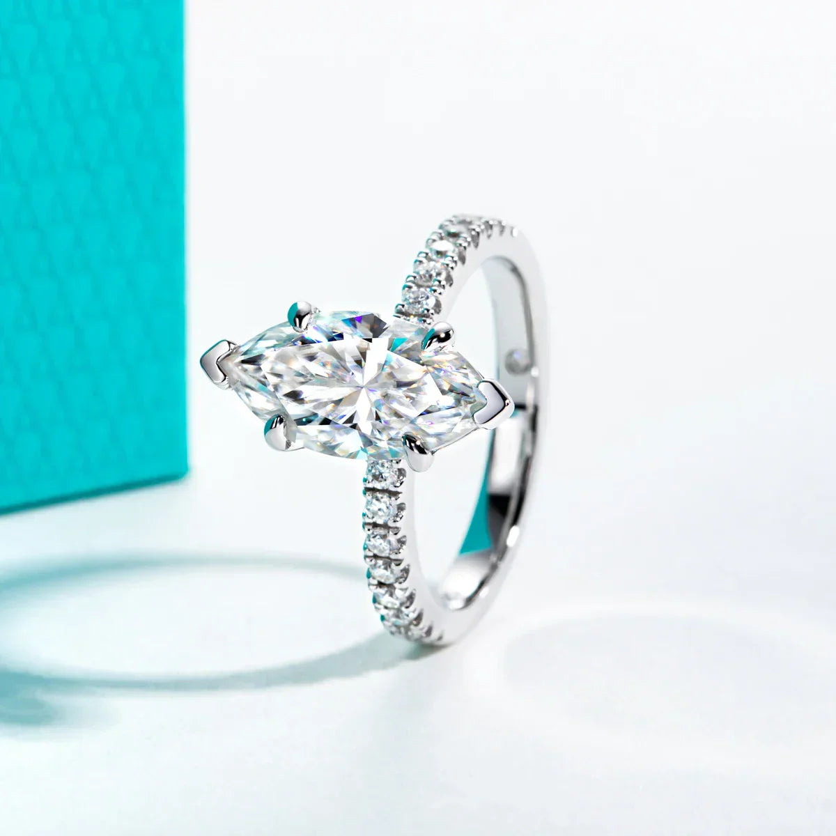 3 CT Marquise Cut Moissanite Engagement Ring