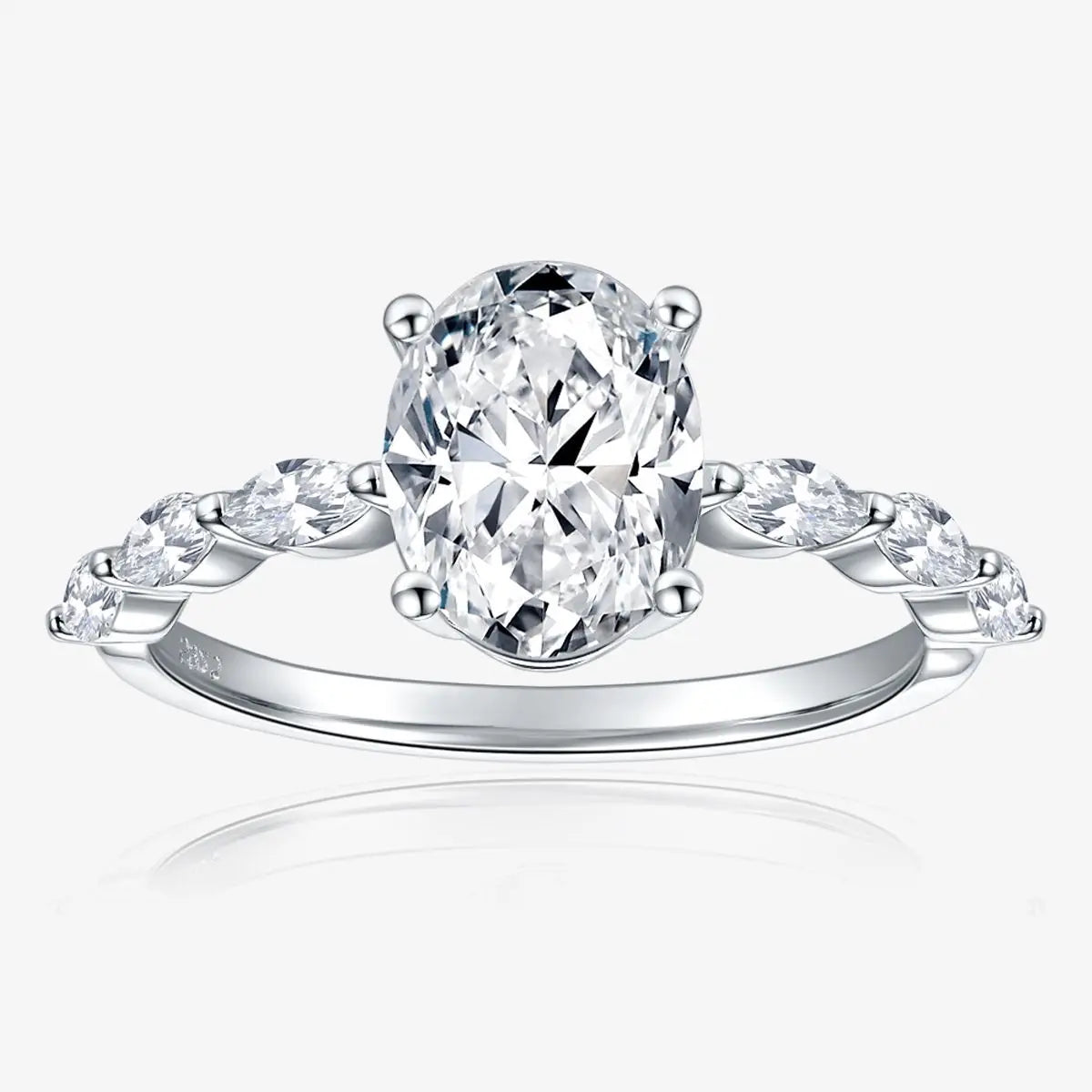 2CT Oval Cut Moissanite Engagement Ring