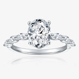 2CT Oval Cut Moissanite Engagement Ring