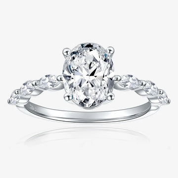 2CT Oval Cut Moissanite Engagement Ring