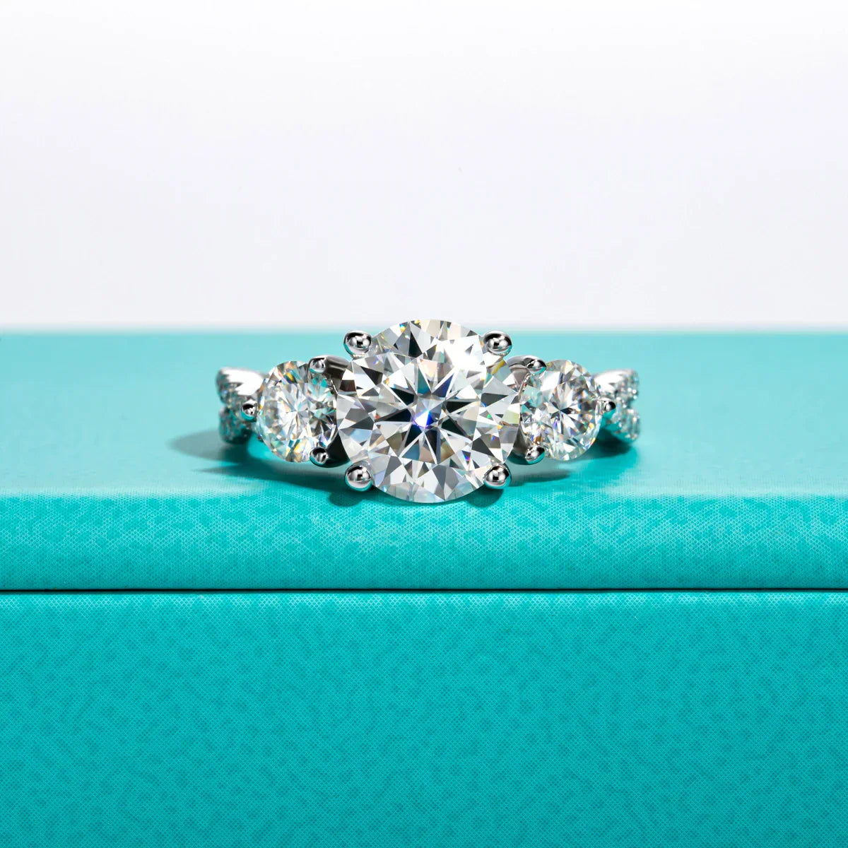 4.25 CTTW 3 Stone Infinity Engagement & Wedding Ring