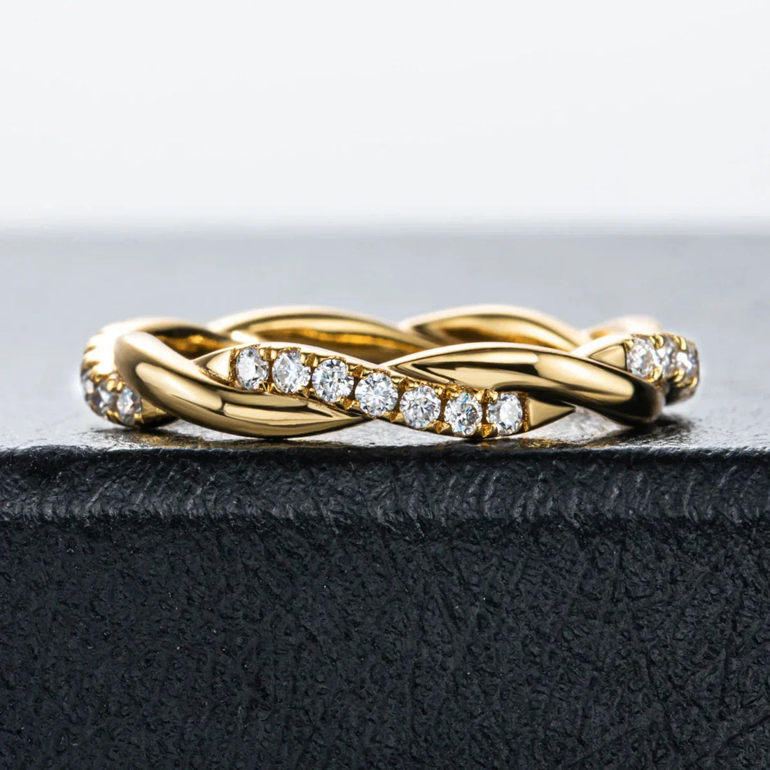 1.5MM D Color Moissanite Infinity Wedding Band