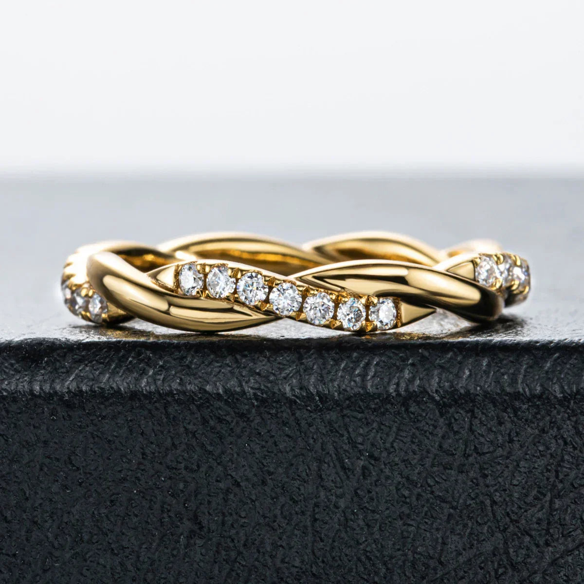 1.5MM D Color Moissanite Infinity Wedding Band