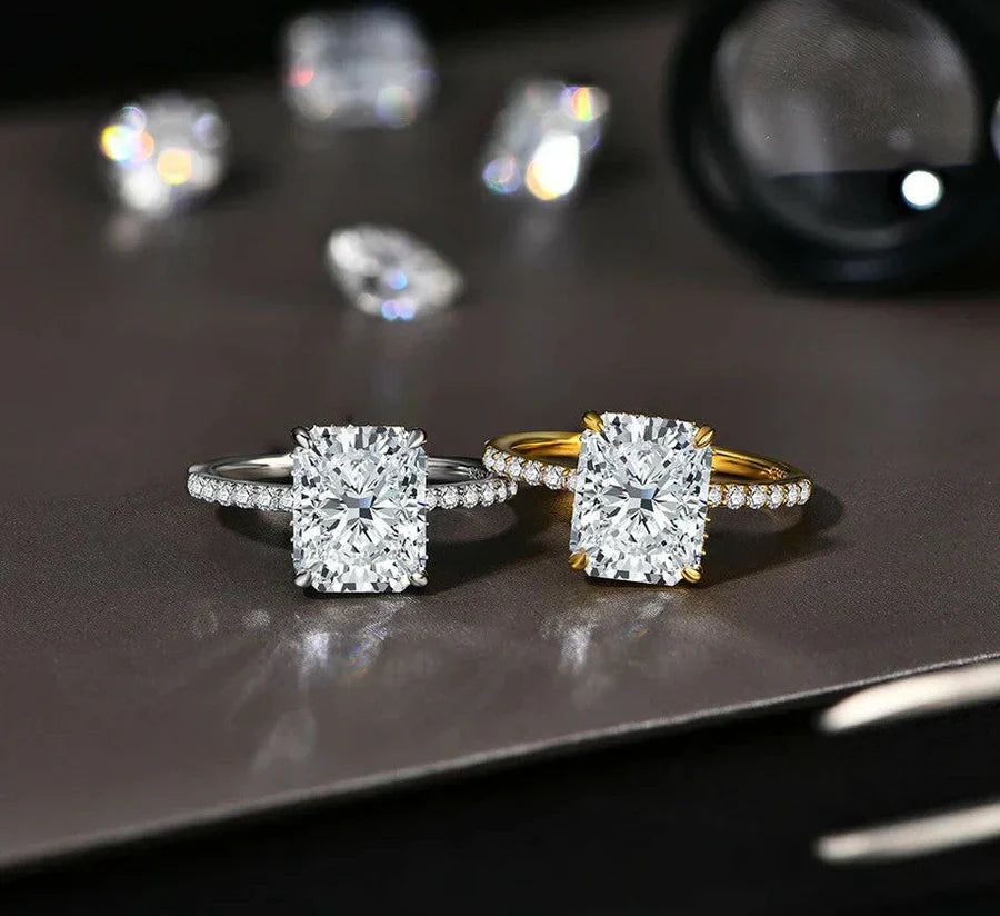 4 CT Radiant Cut Moissanite Engagement Ring