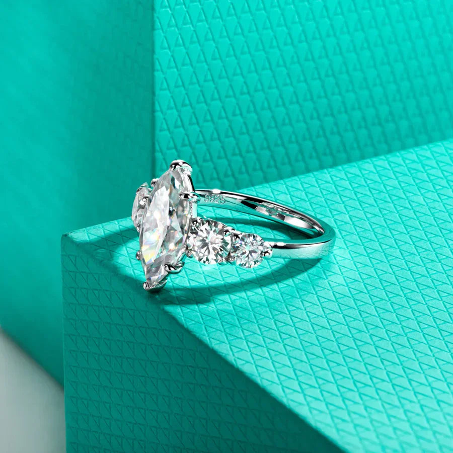 3 Carat Marquise Cut Moissanite Engagement Ring
