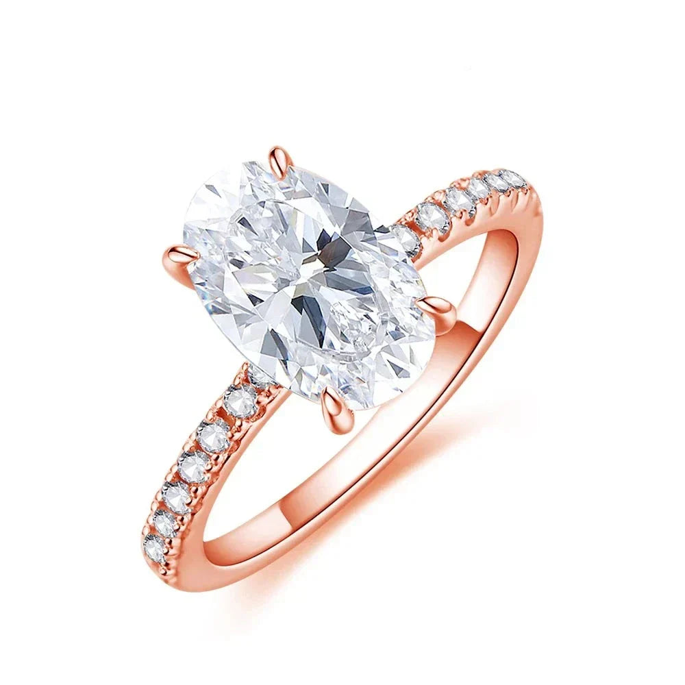 3.5CT Oval Cut Moissanite Engagement Ring