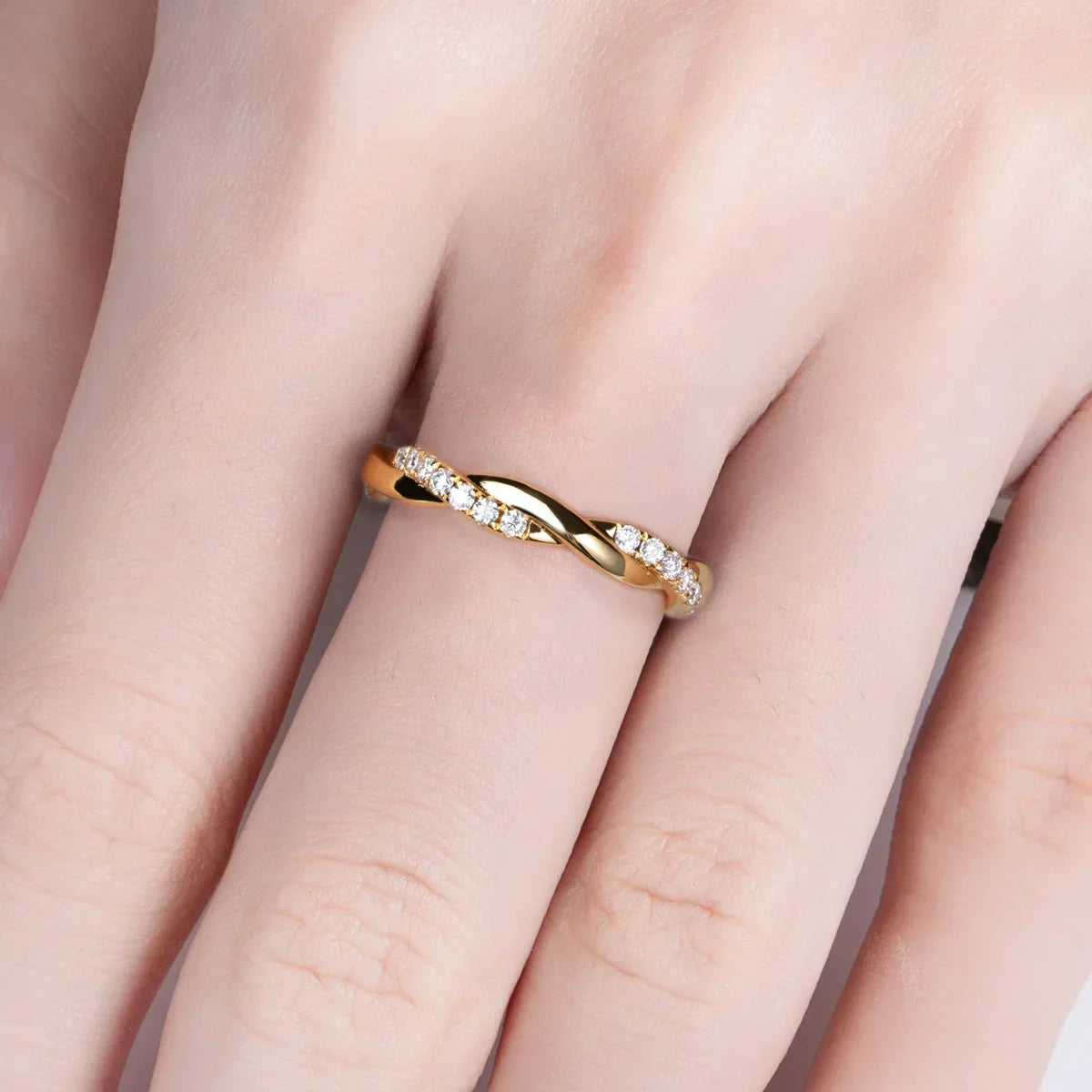 1.5MM D Color Moissanite Infinity Wedding Band