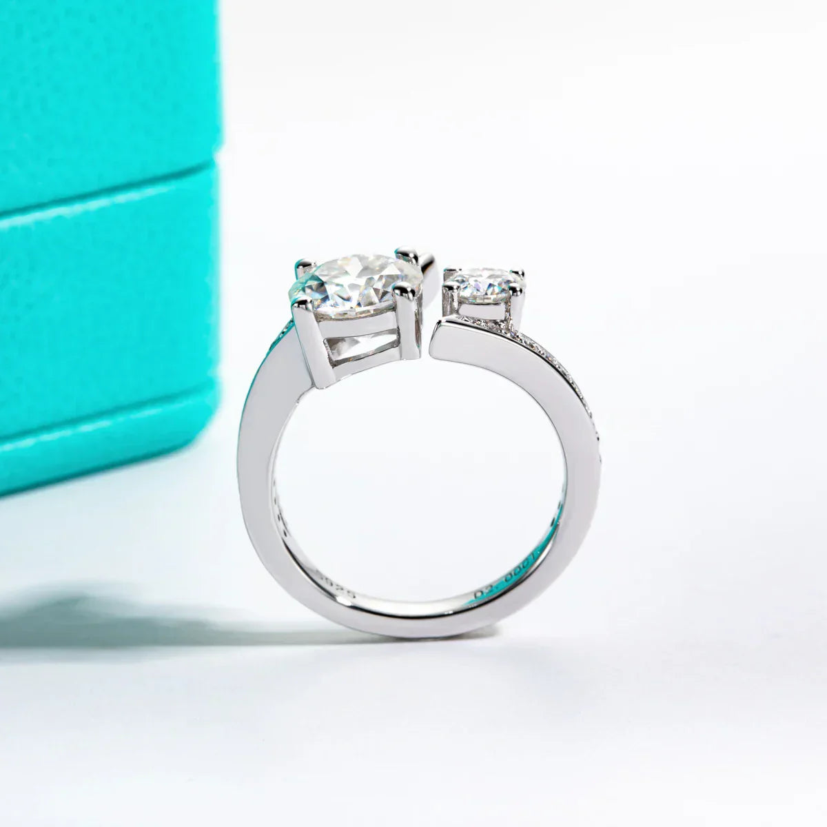 2 CT Moissanite Engagement Adjustable Ring