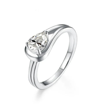 VVS1 D Color Pear Cut Moissanite Promise Ring
