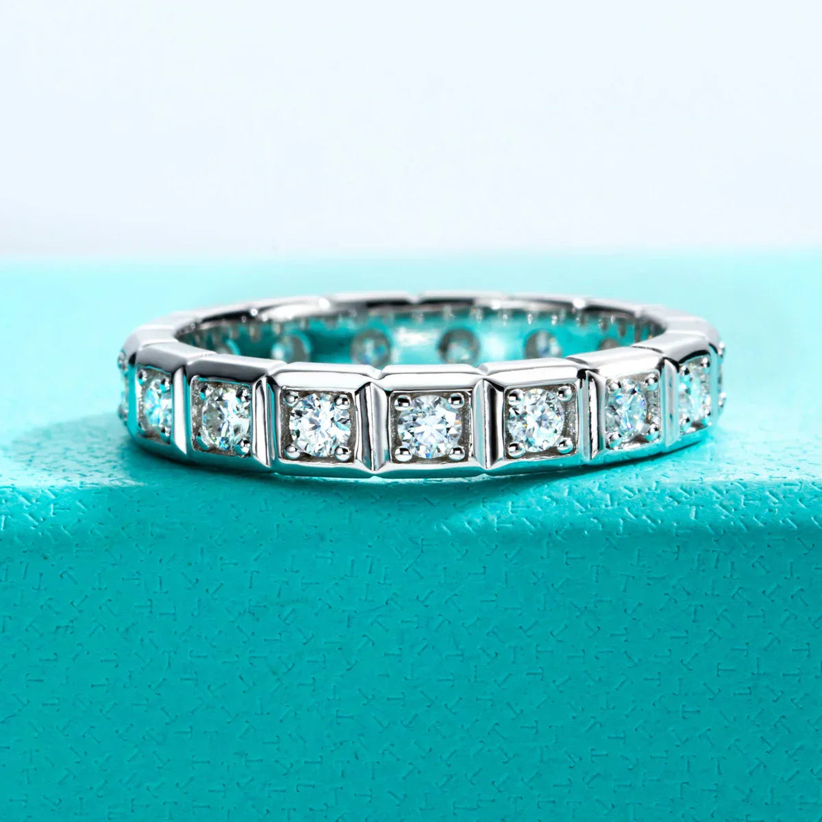 2.2MM Princess Cut Eternity Moissanite Band