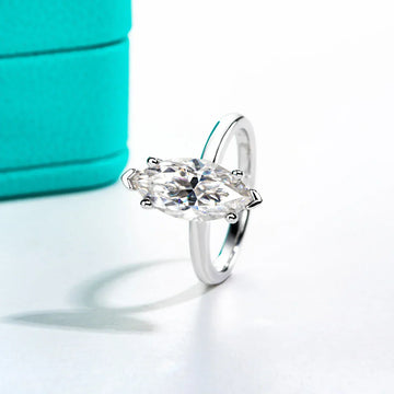 3 CT D Color Marquise Cut Moissanite Engagement Wedding