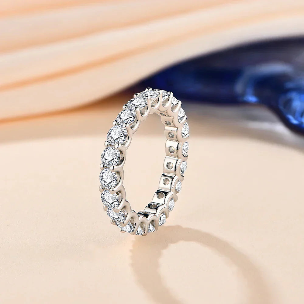3.5MM Round Cut Moissanite Eternity Wedding Band