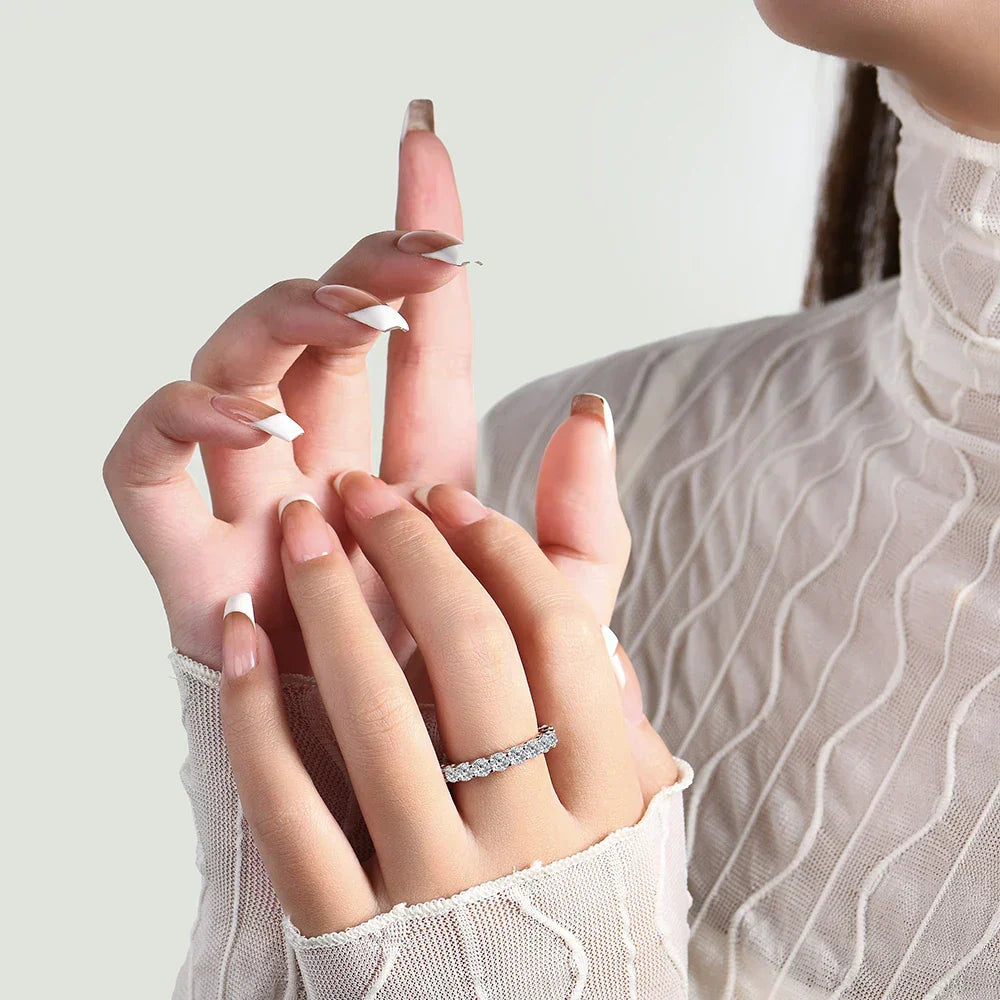 3.5MM Round Cut Moissanite Eternity Wedding Band